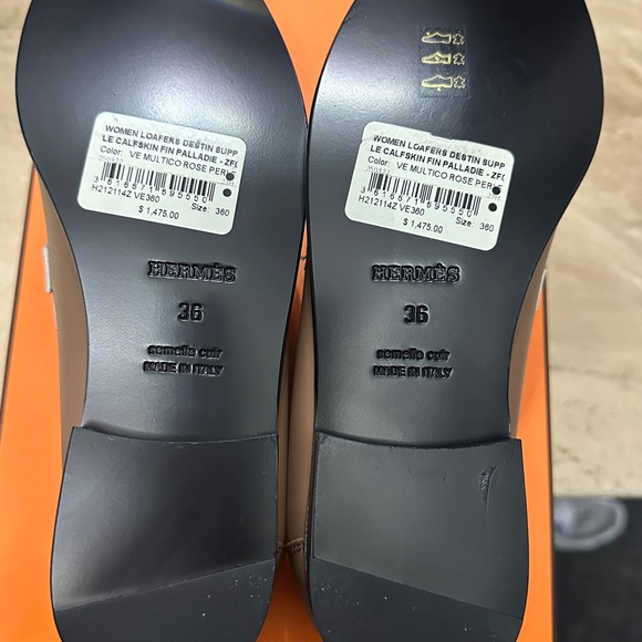 Brand New Hermes Multicolor Rose Pearle Destin Loafers Sz 36 - Picture 9 of 10